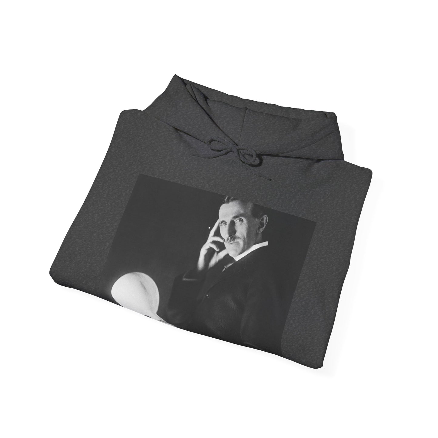 Tesla Portrait Heavy Blend Unisex Hooded Sweatshirt