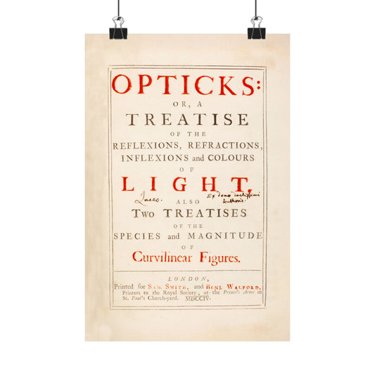 Newton's Opticks Halley Gift - Matte Vertical Poster