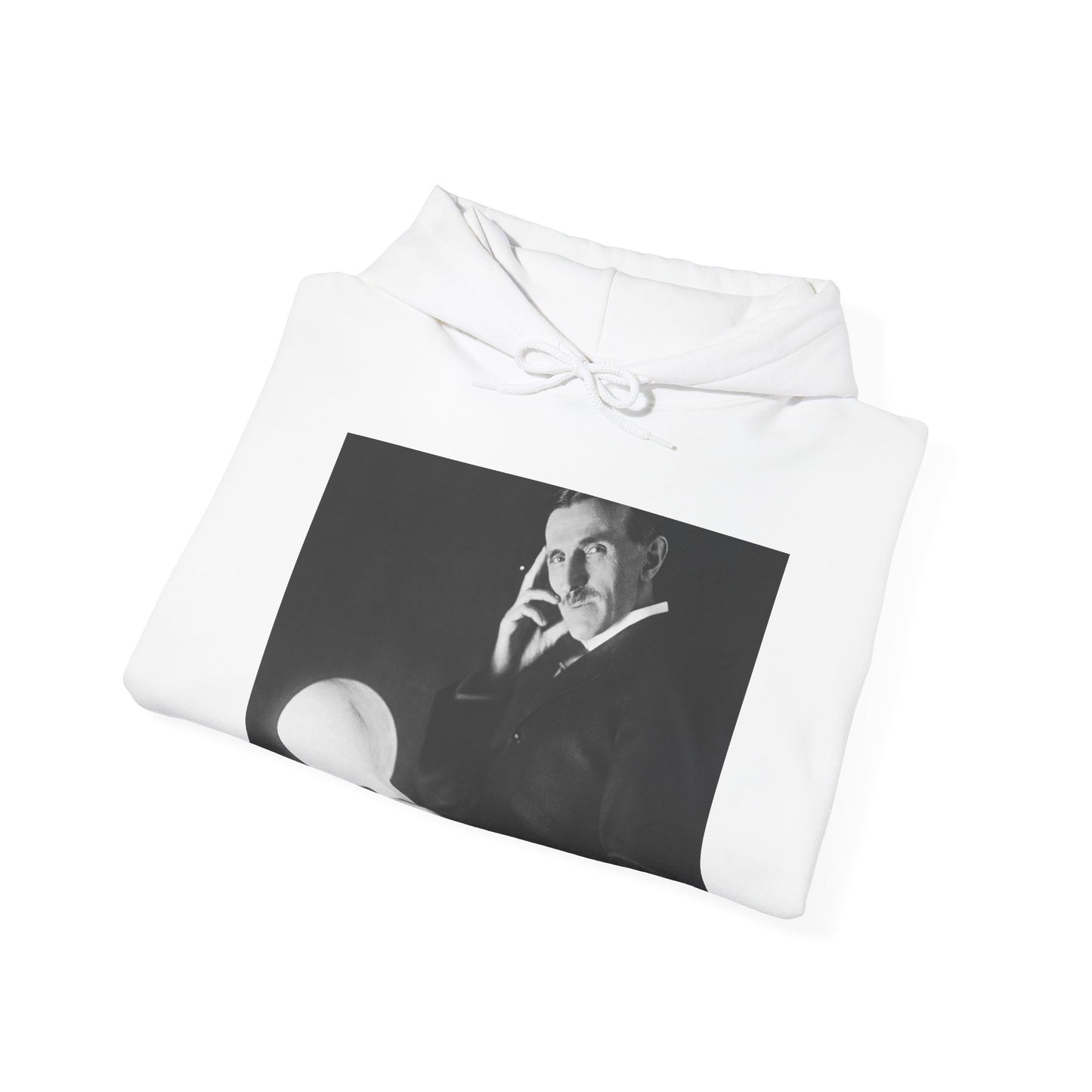 Tesla Portrait Heavy Blend Unisex Hooded Sweatshirt