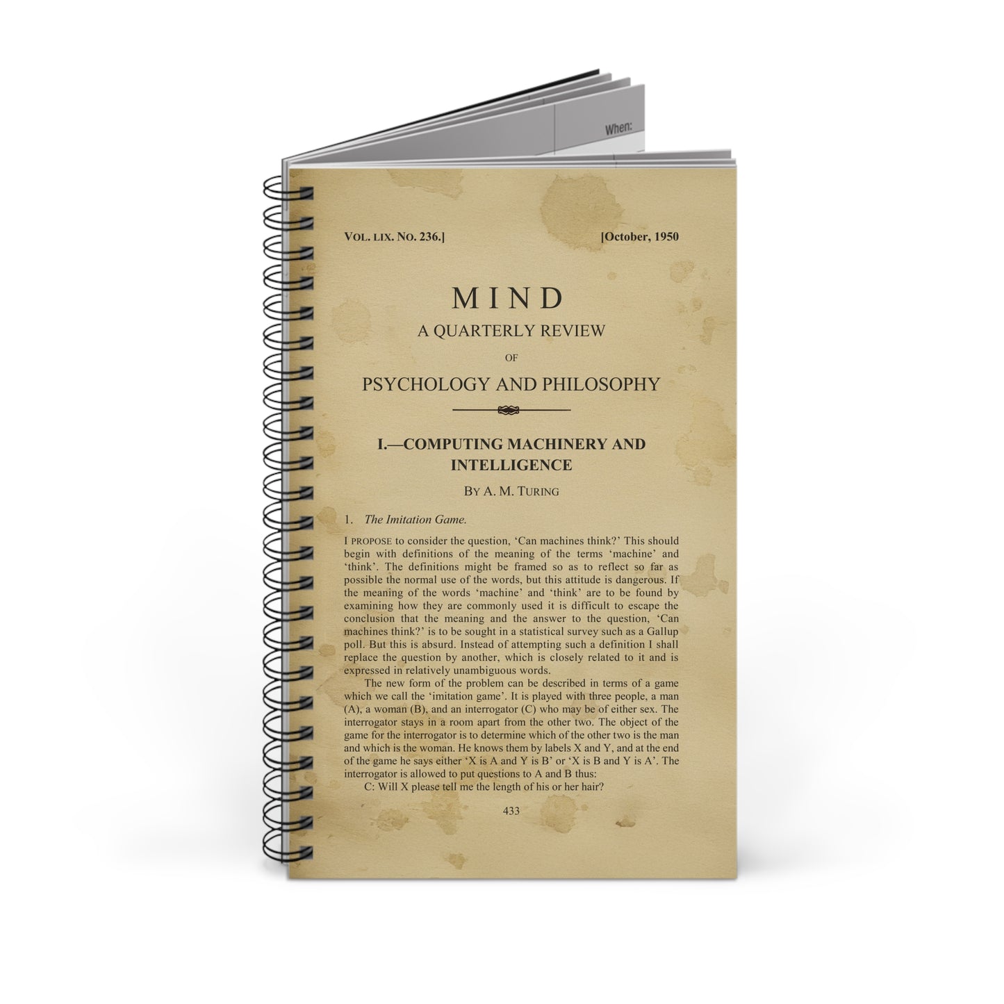 Turing's Computing Machinery Spiral Journal