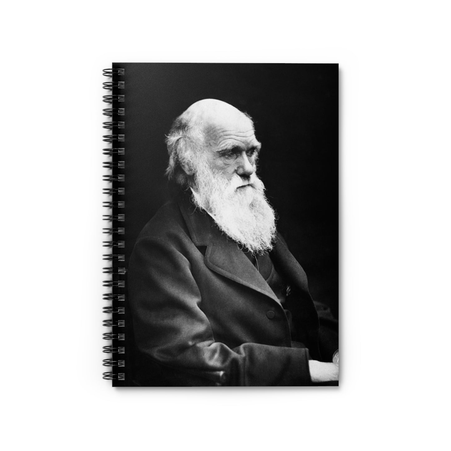 Charles Darwin Portrait Ruled Line Spiral Notebook