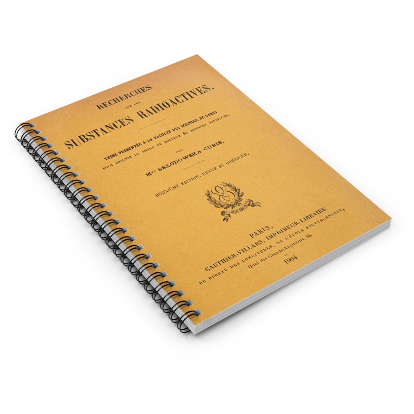 Marie Curie Radioactive Substances Spiral Notebook