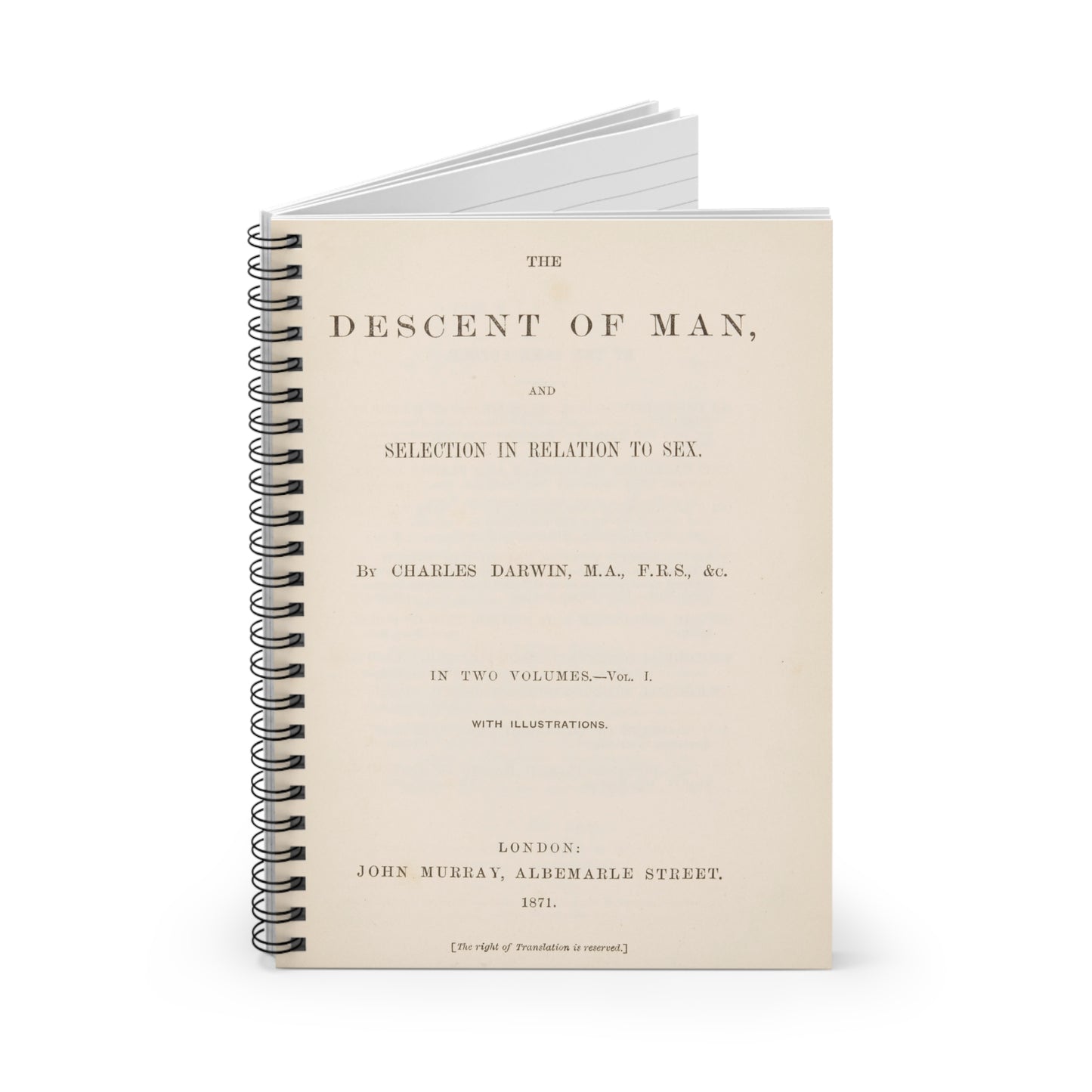 Darwin's Descent of Man Spiral Notebook