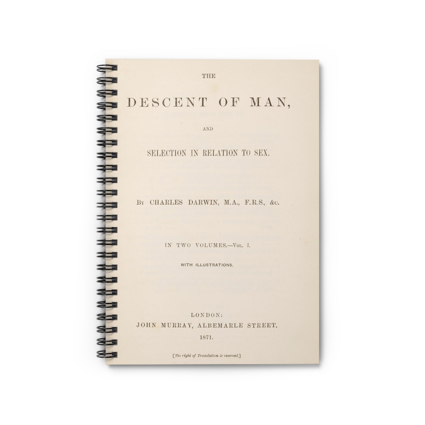 Darwin's Descent of Man Spiral Notebook