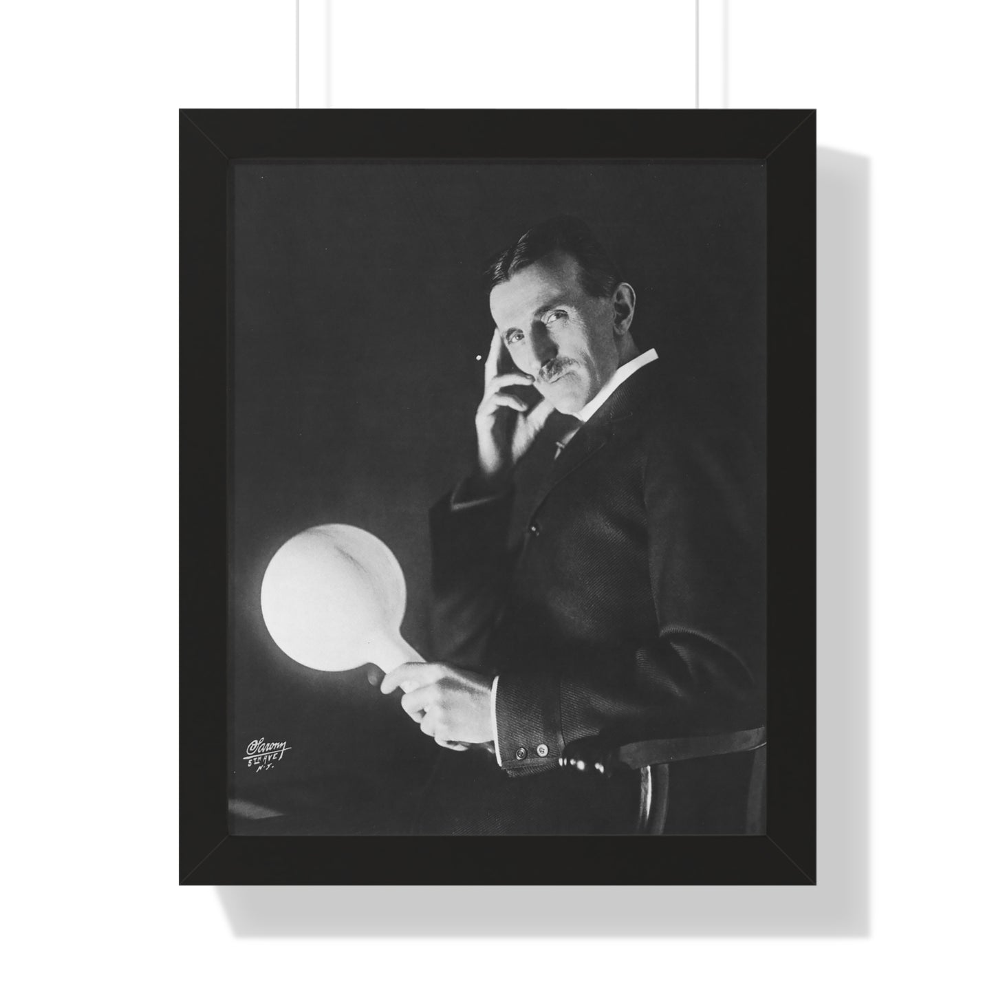 Nikola Tesla Portrait Framed Premium Poster