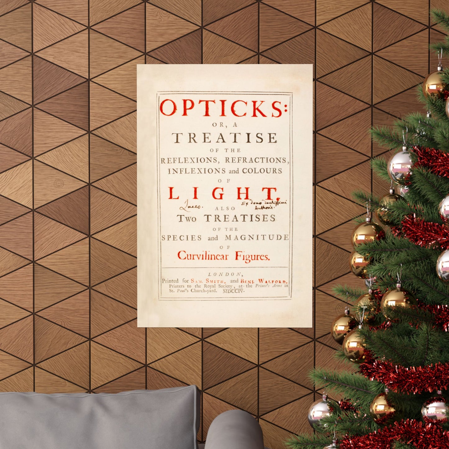 Newton's Opticks Halley Gift - Matte Vertical Poster