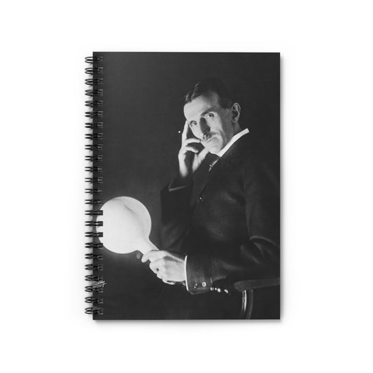 Nikola Tesla Portrait Spiral Notebook - Ruled Line
