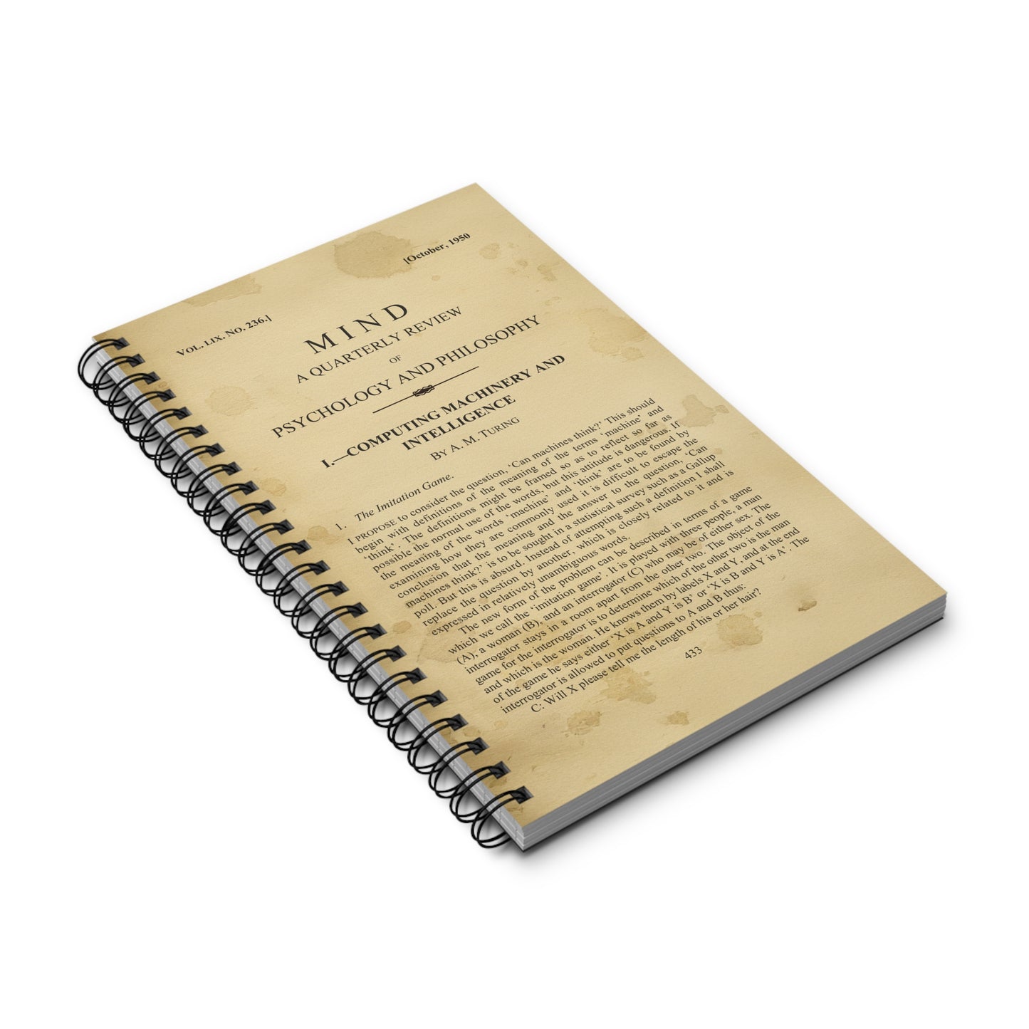 Turing's Computing Machinery Spiral Journal