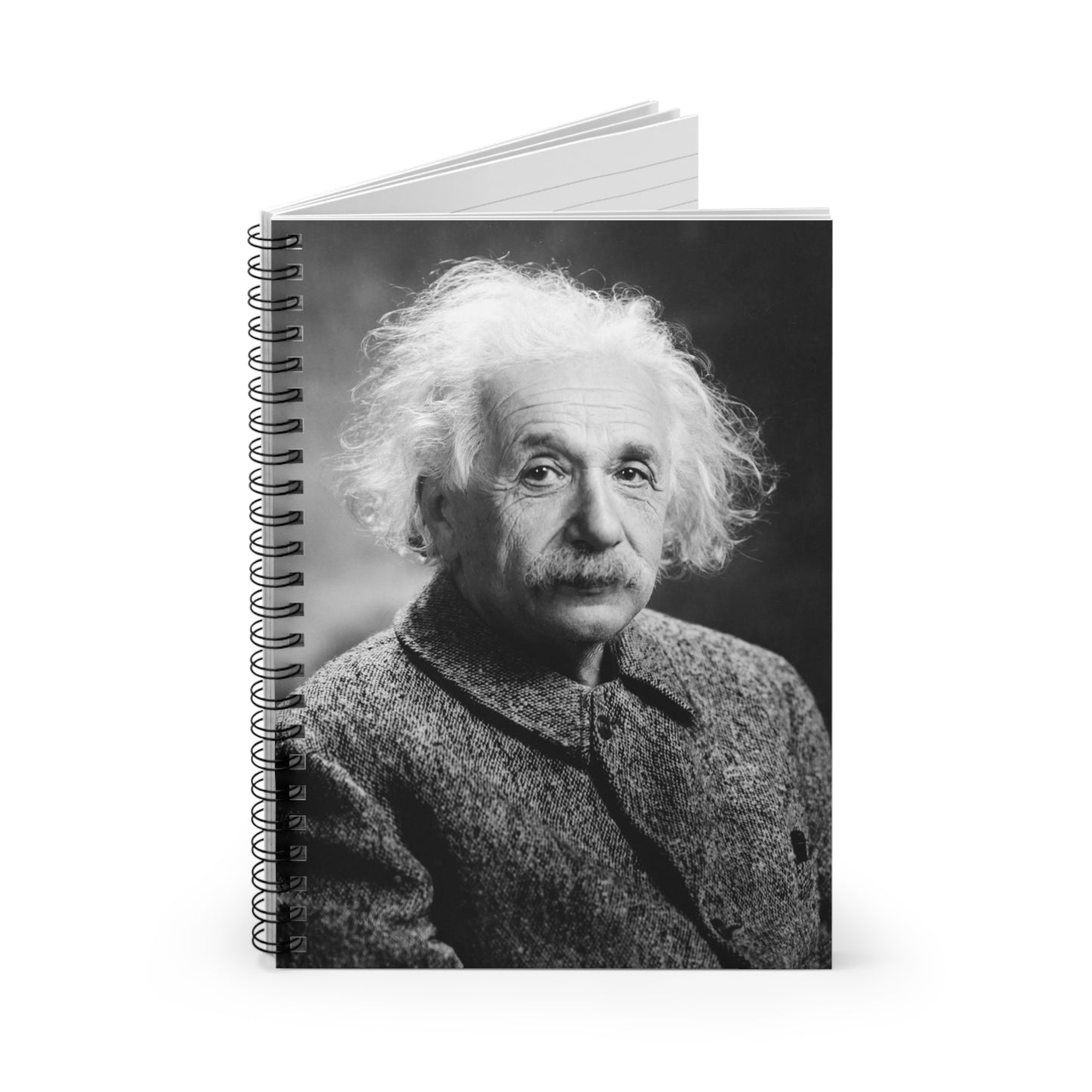 Einstein Portrait Spiral Notebook - Ruled Line