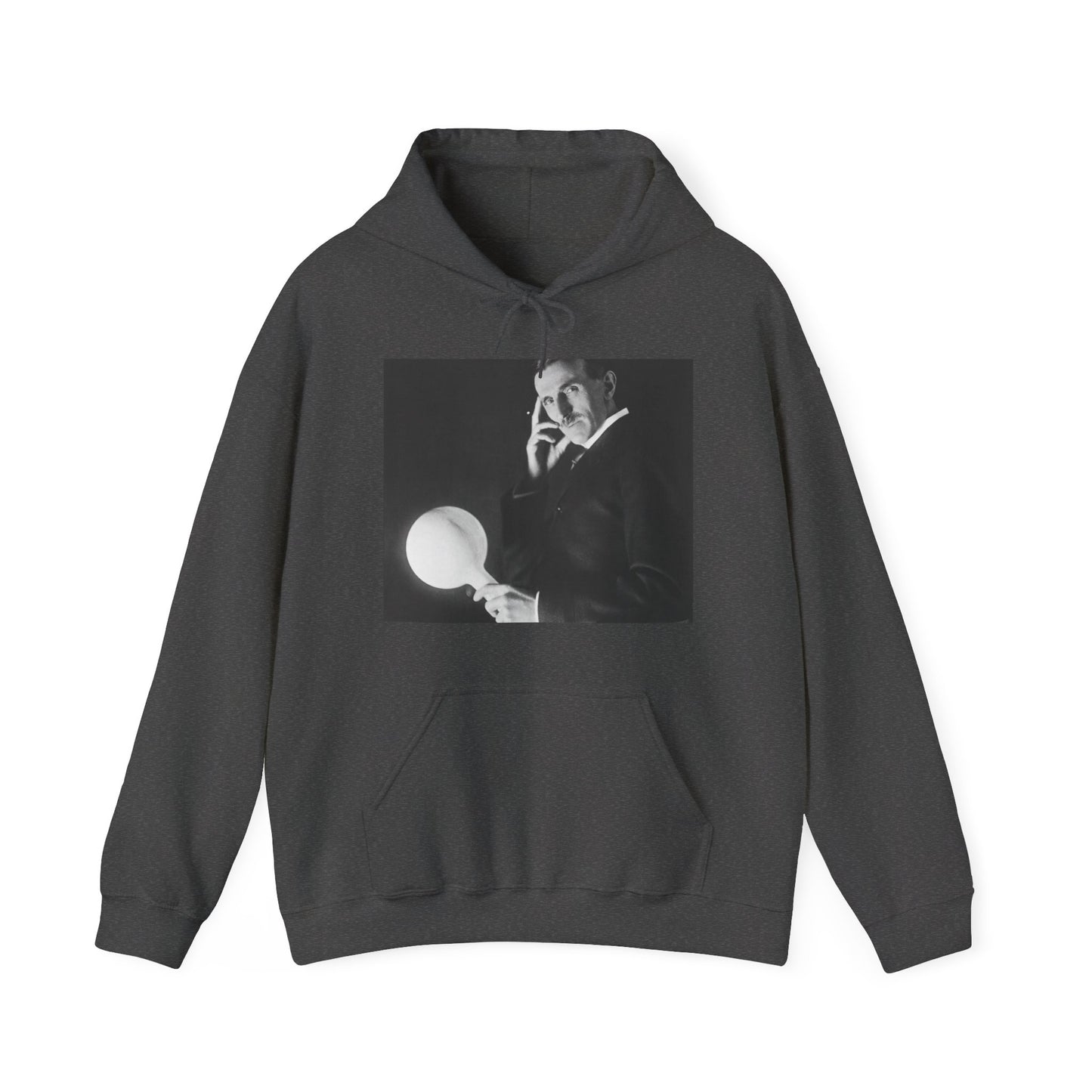 Tesla Portrait Heavy Blend Unisex Hooded Sweatshirt