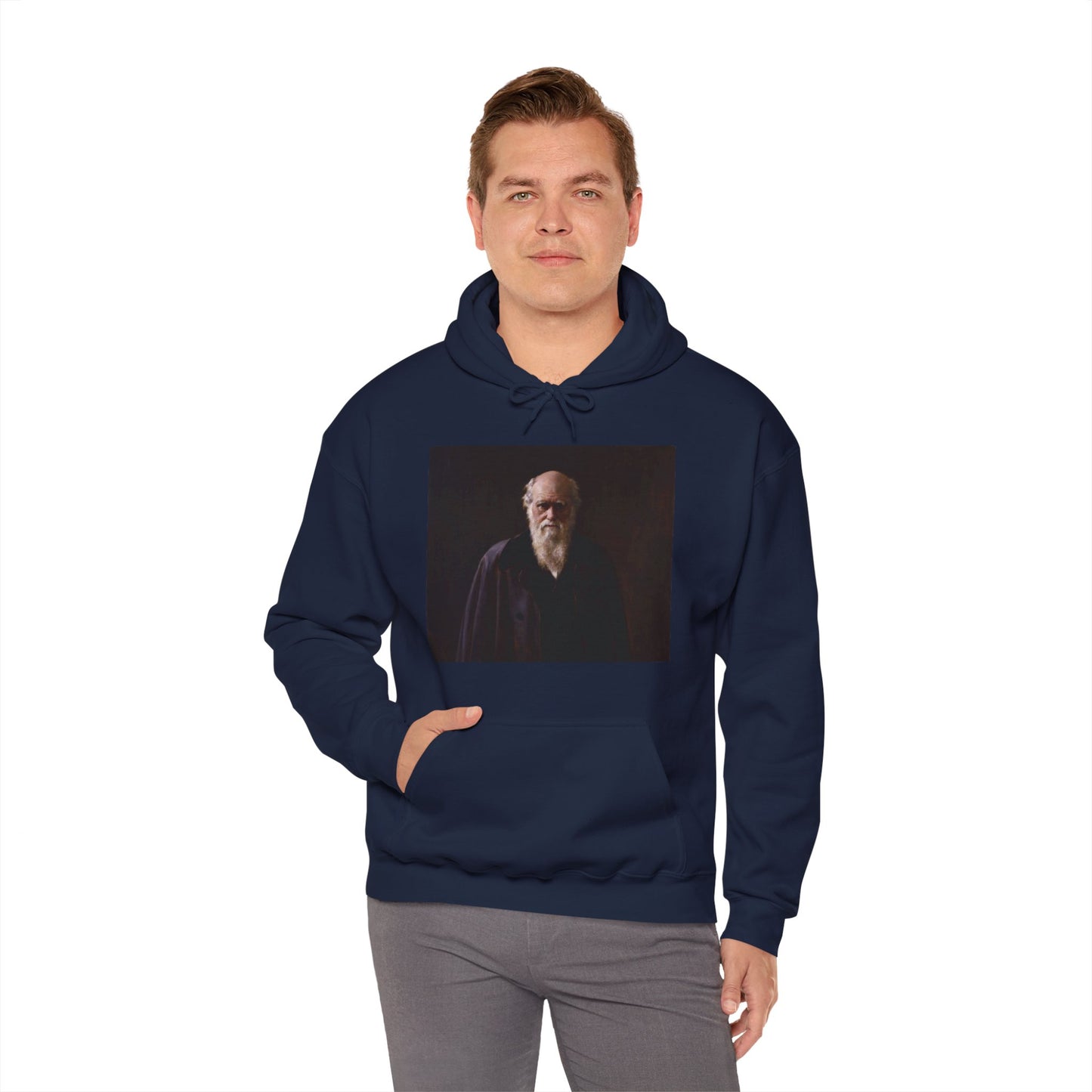 Charles Darwin Portrait Heavy Blend Unisex Hoodie