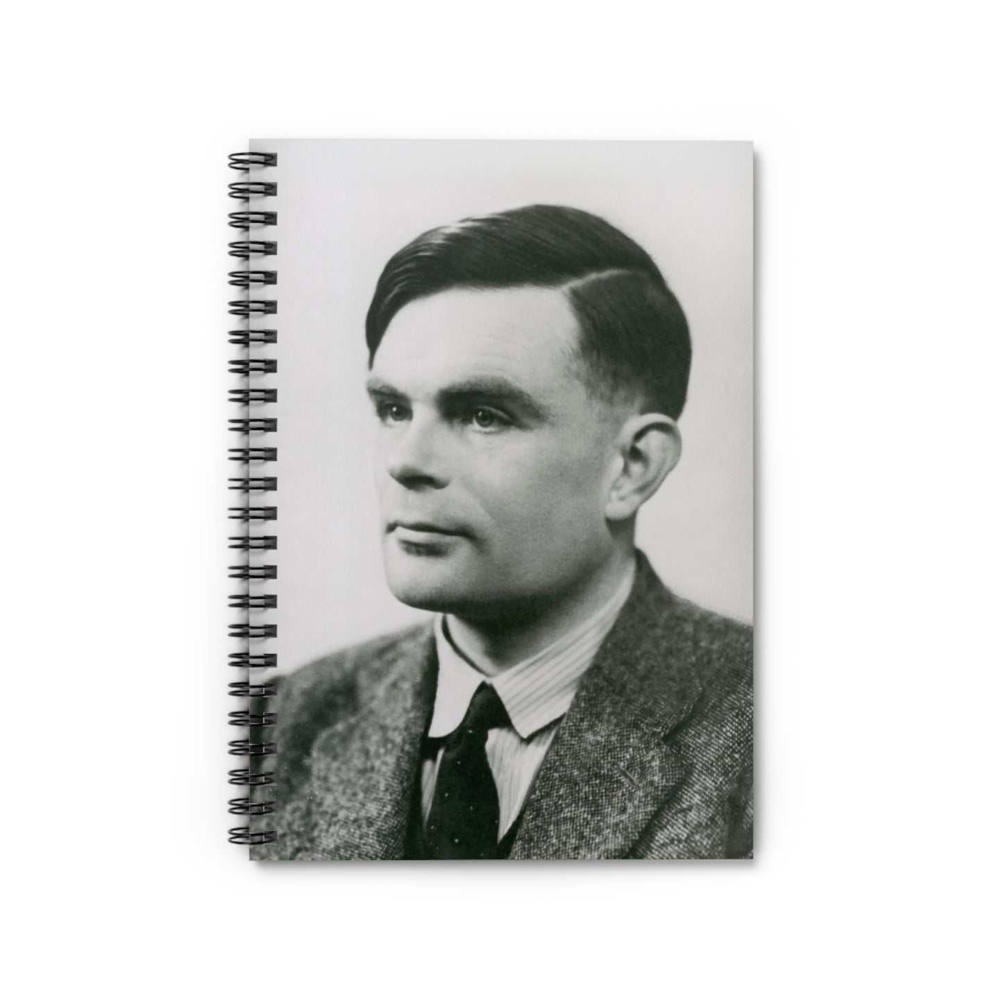 Alan Turing Portrait Spiral Notebook, Ruled Line