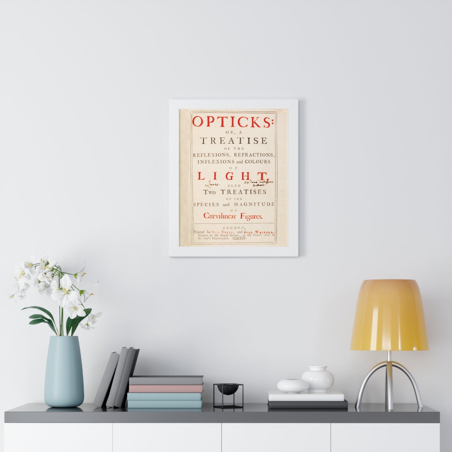 Newton's Opticks Framed Poster: Halley's Gift