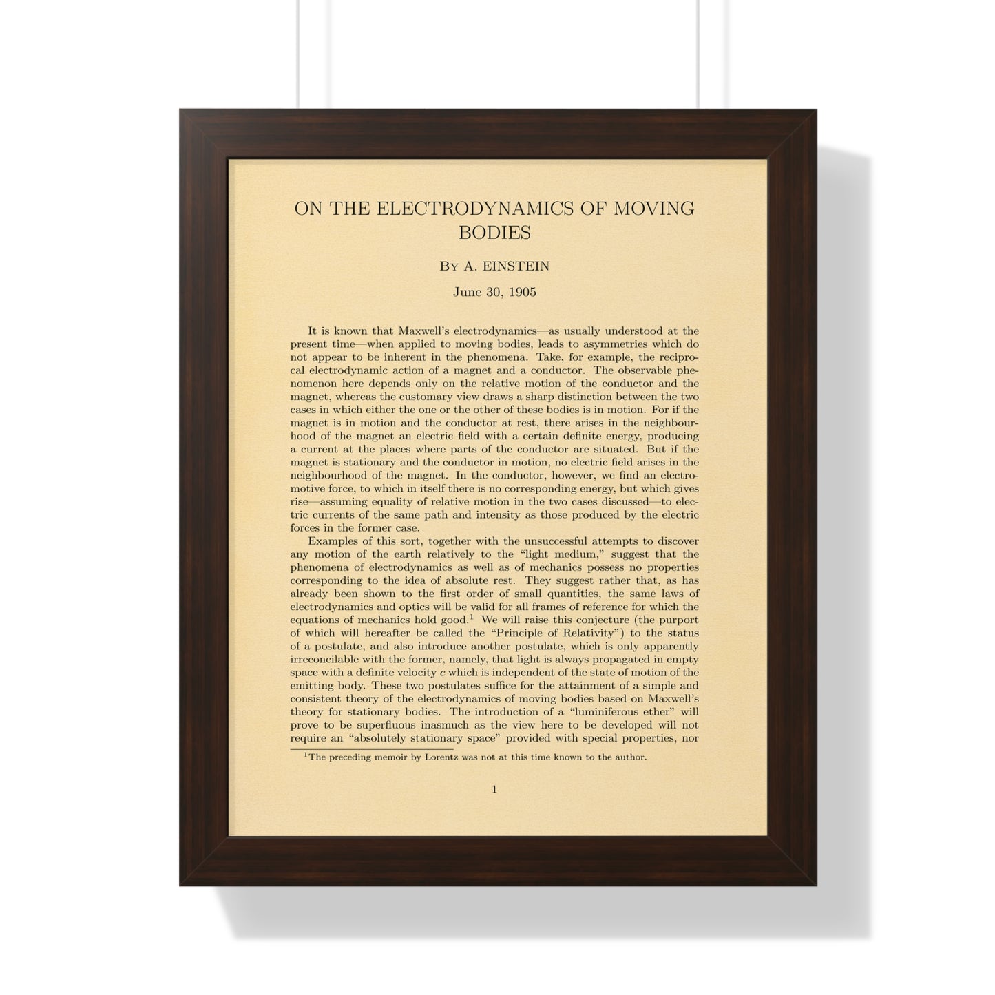 Einstein's Special Relativity Framed Poster