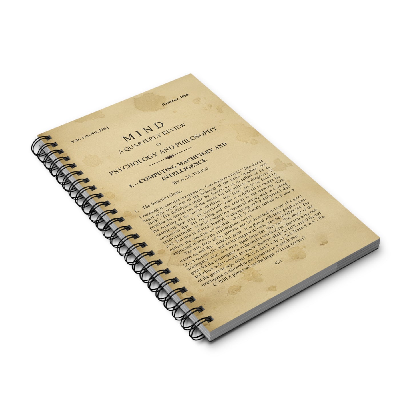 Turing's Computing Machinery Spiral Journal