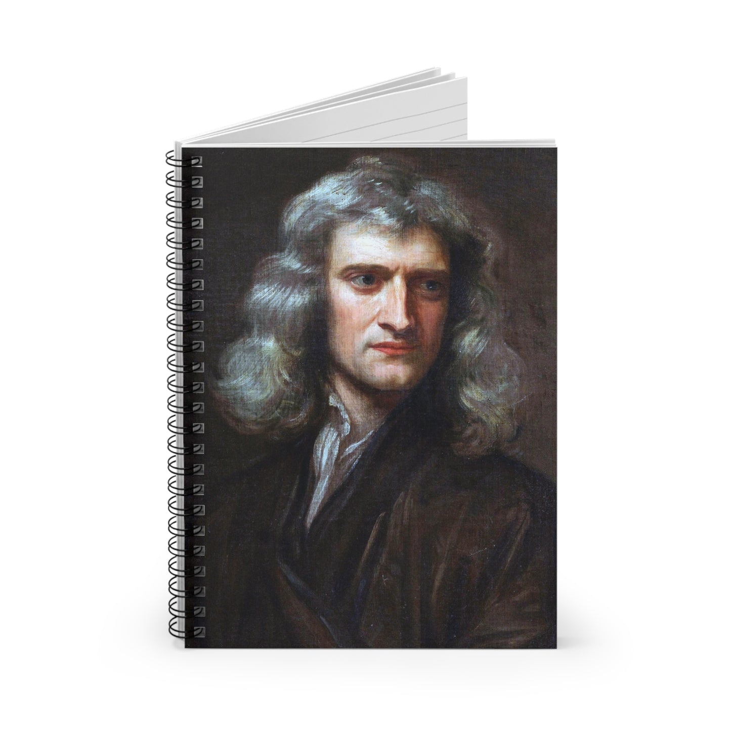 Isaac Newton Portrait Spiral Notebook - Ruled Line