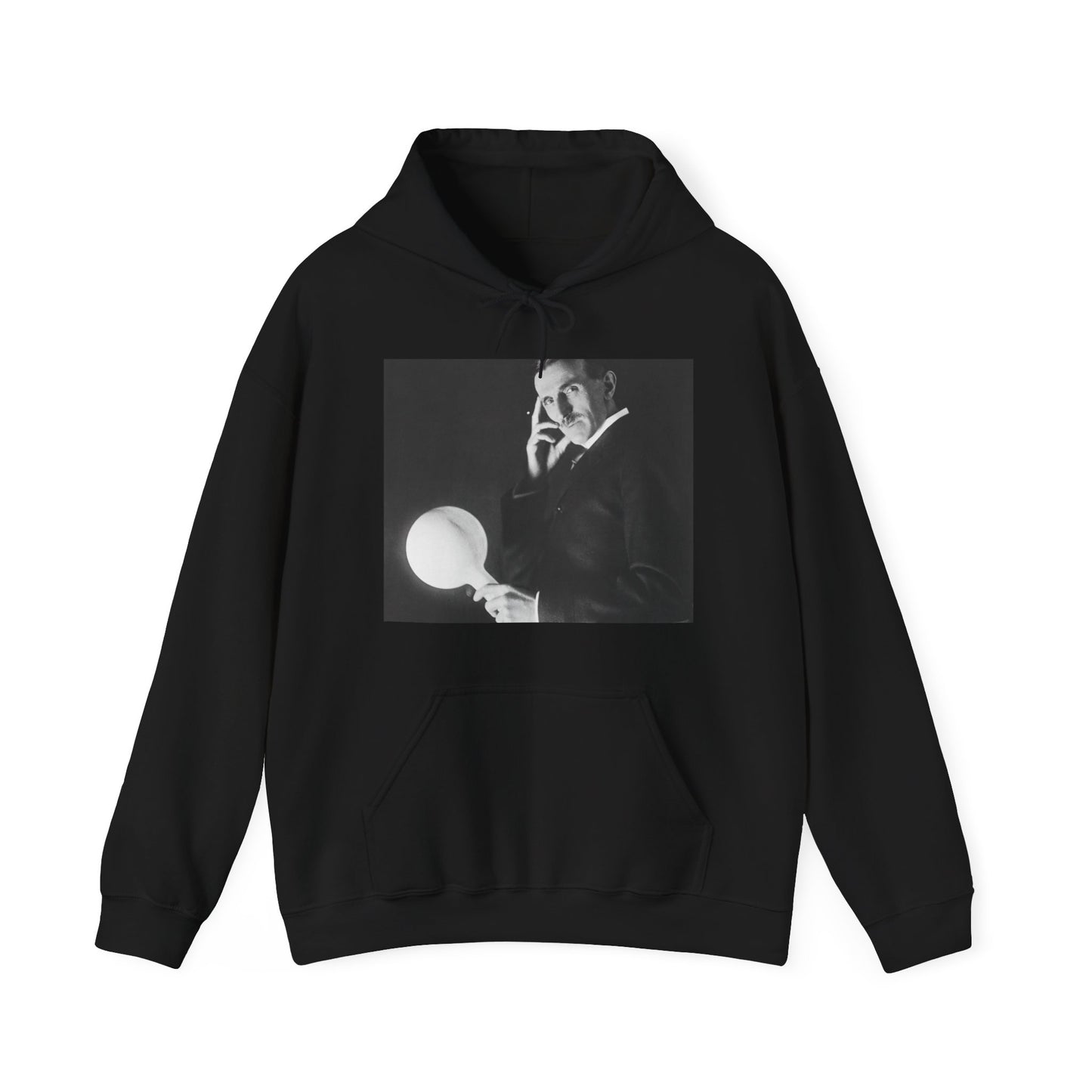 Tesla Portrait Heavy Blend Unisex Hooded Sweatshirt