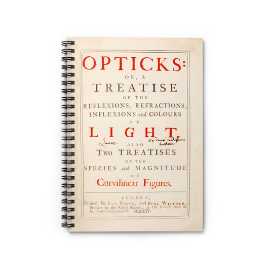 Newton's Opticks Halley Gift Spiral Notebook