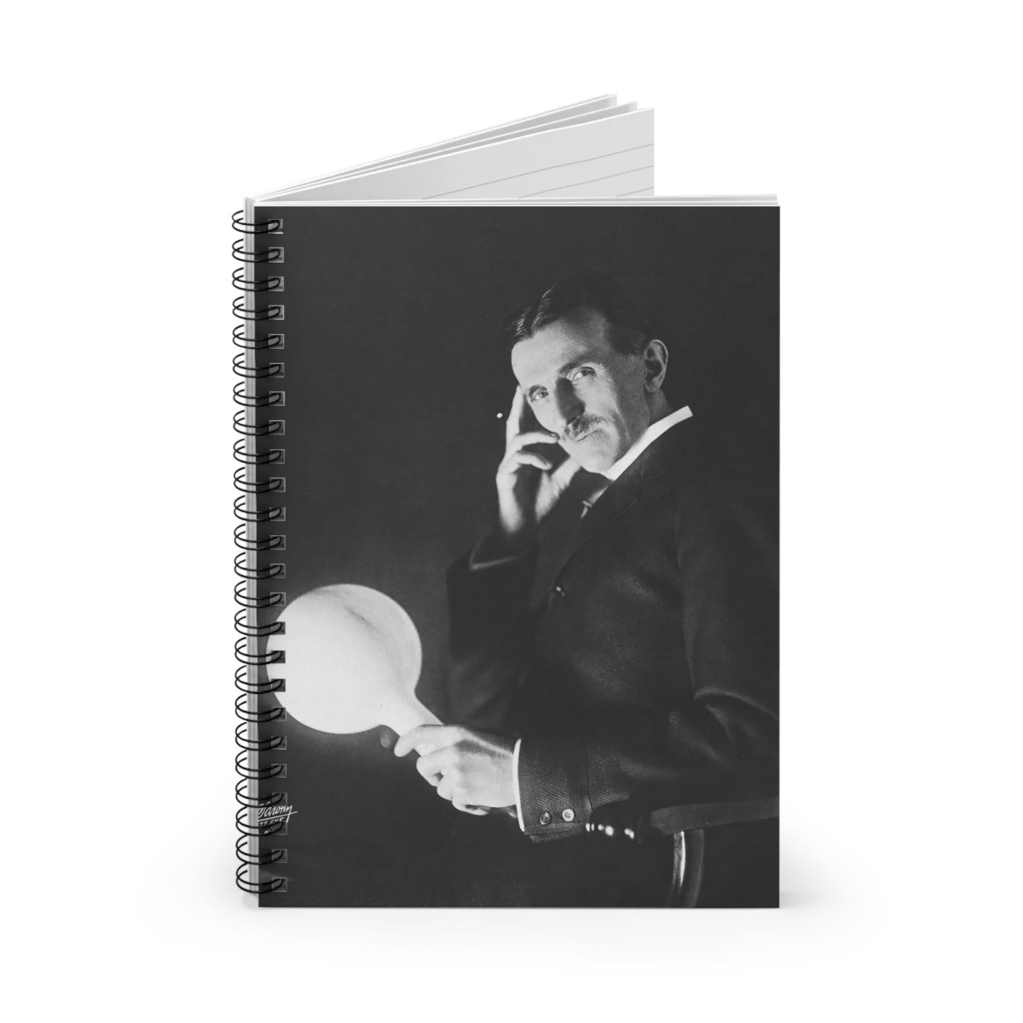 Nikola Tesla Portrait Spiral Notebook - Ruled Line