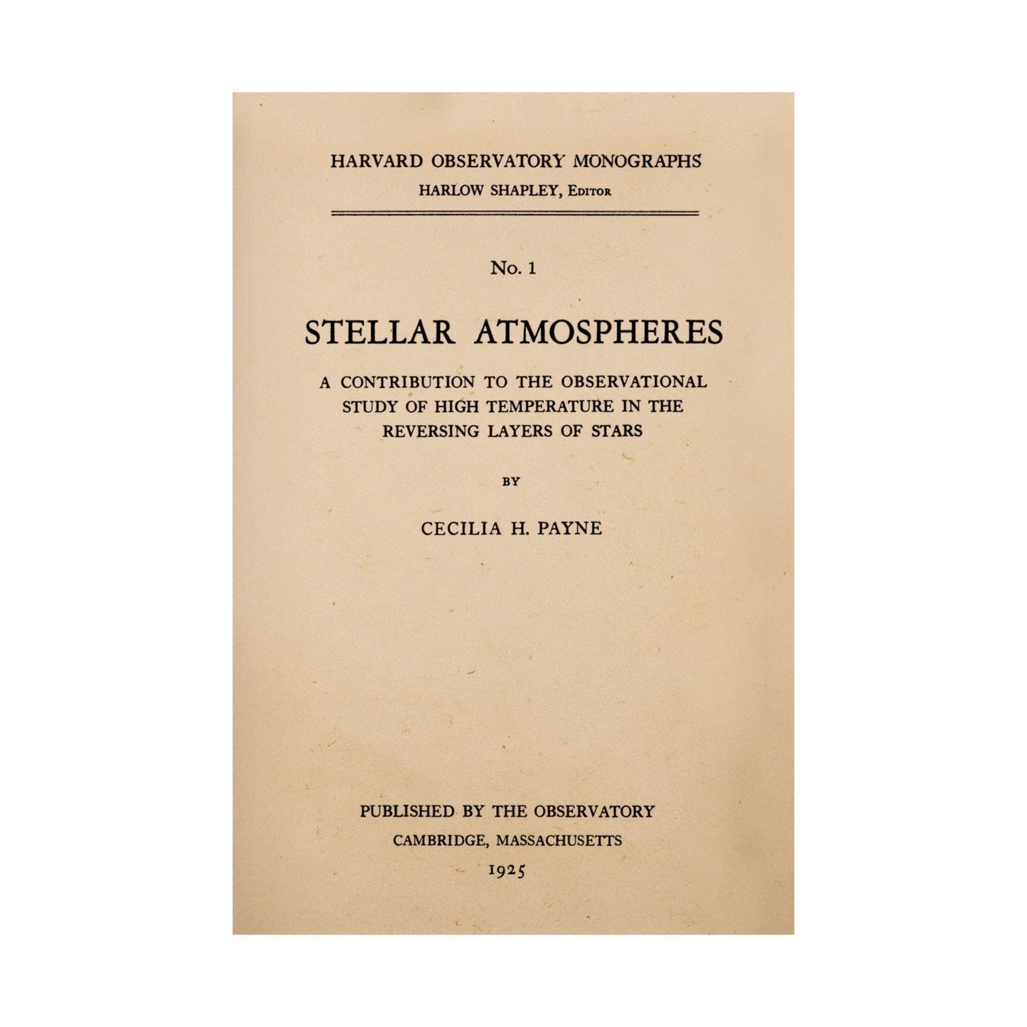 Cecilia Payne's Stellar Atmospheres Matte Vertical Poster