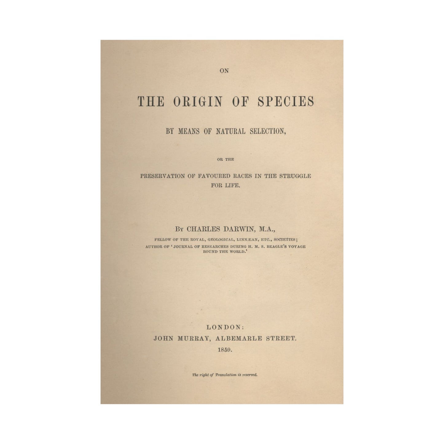 Darwin's 'Origin of Species' - Matte Vertical Poster