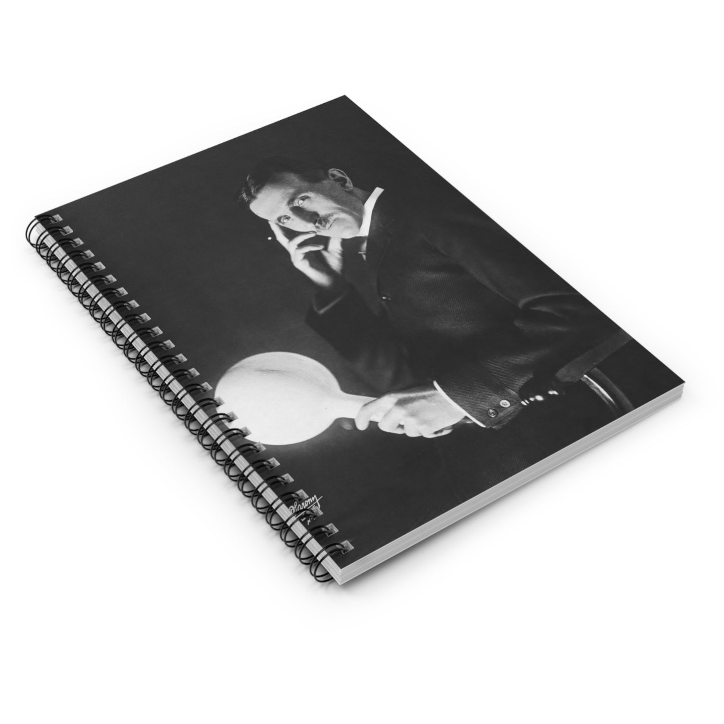 Nikola Tesla Portrait Spiral Notebook - Ruled Line