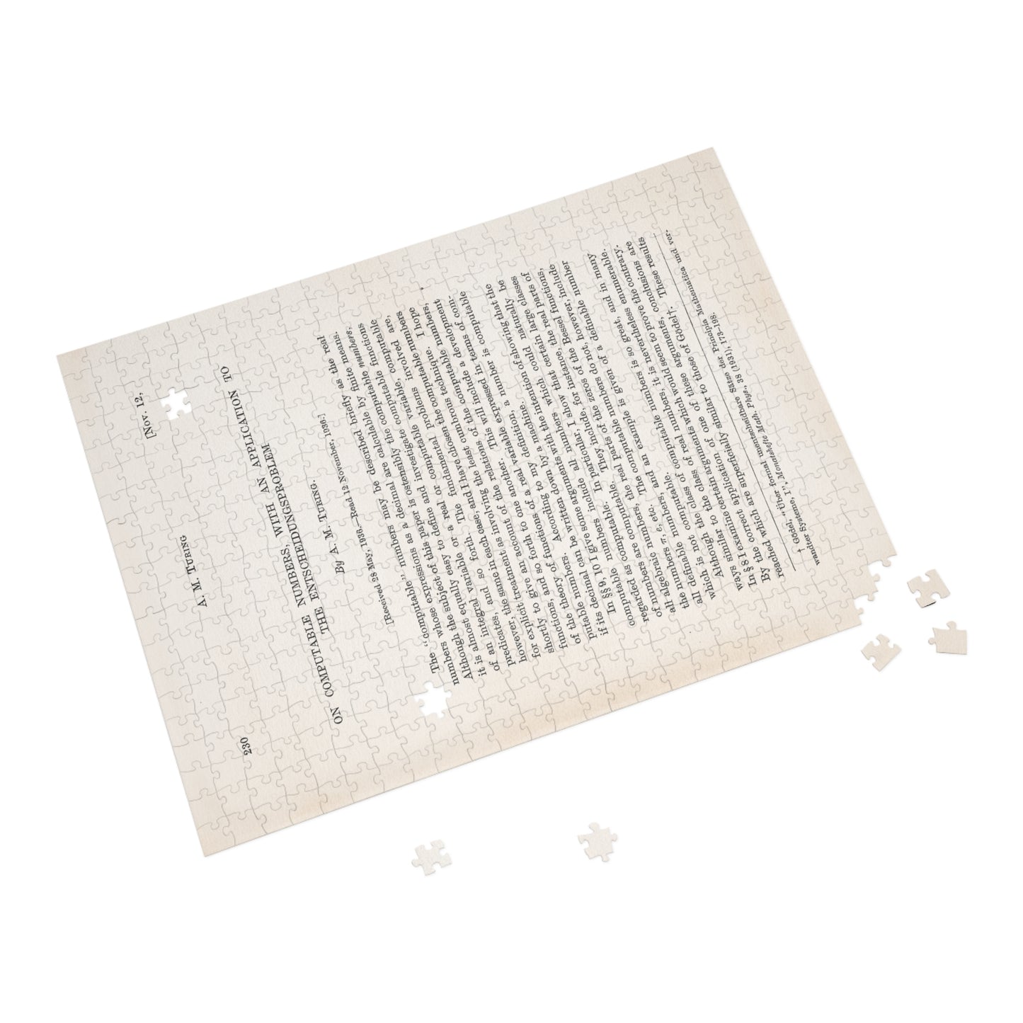 Alan Turing's Computable Numbers Puzzle (500/1000 pcs)