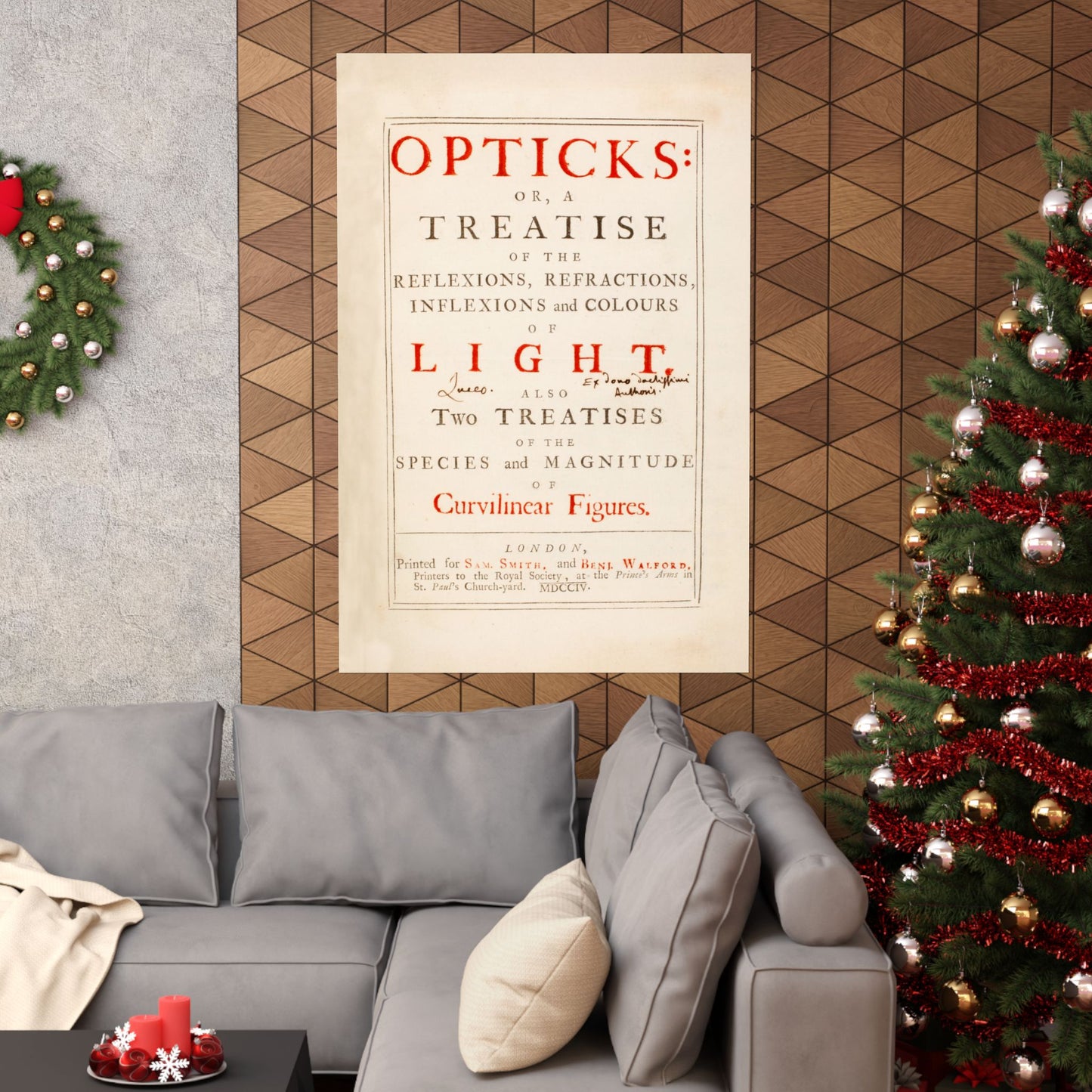 Newton's Opticks Halley Gift - Matte Vertical Poster