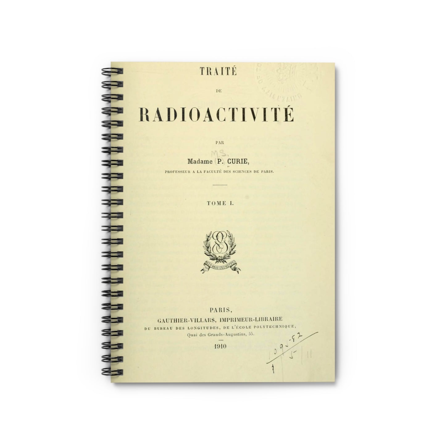 Marie Curie Radioactivity Paper Spiral Notebook