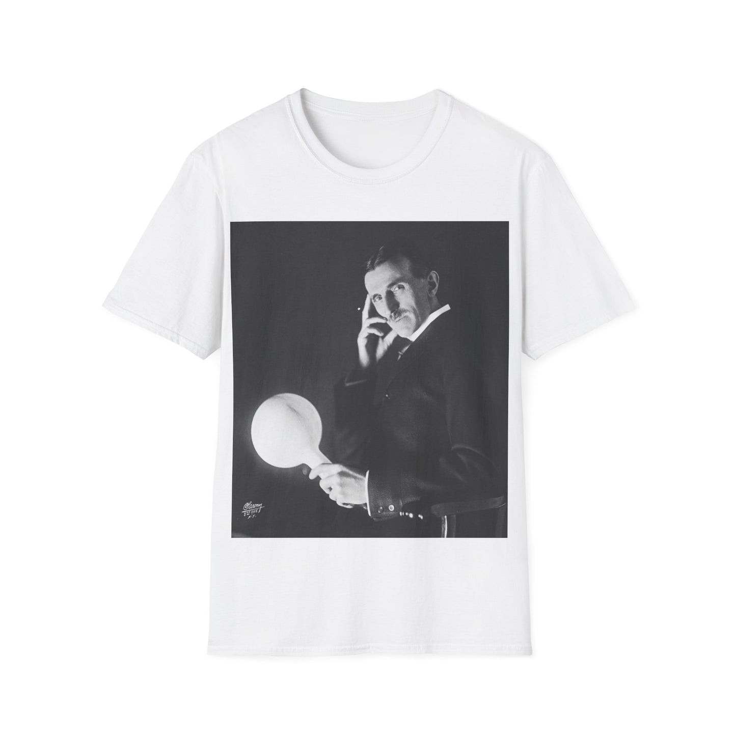 Nikola Tesla Portrait Softstyle Unisex T-Shirt