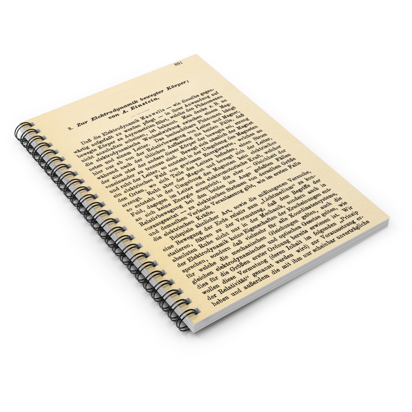 Einstein's Special Relativity Spiral Notebook