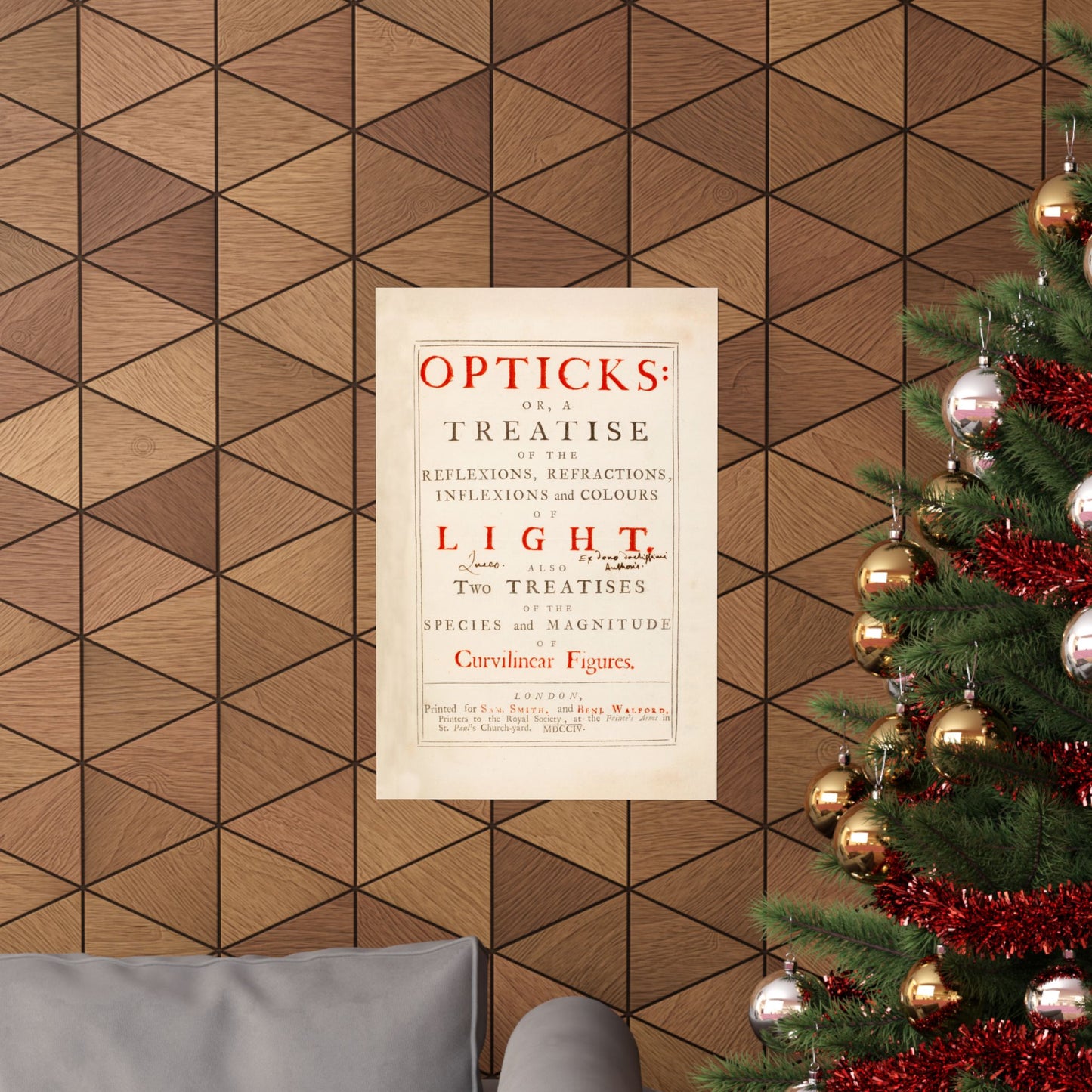 Newton's Opticks Halley Gift - Matte Vertical Poster