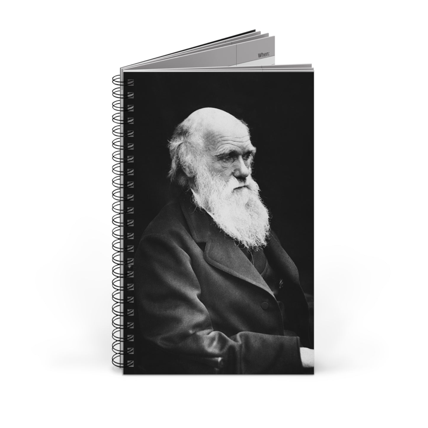 Charles Darwin Portrait Spiral Journal