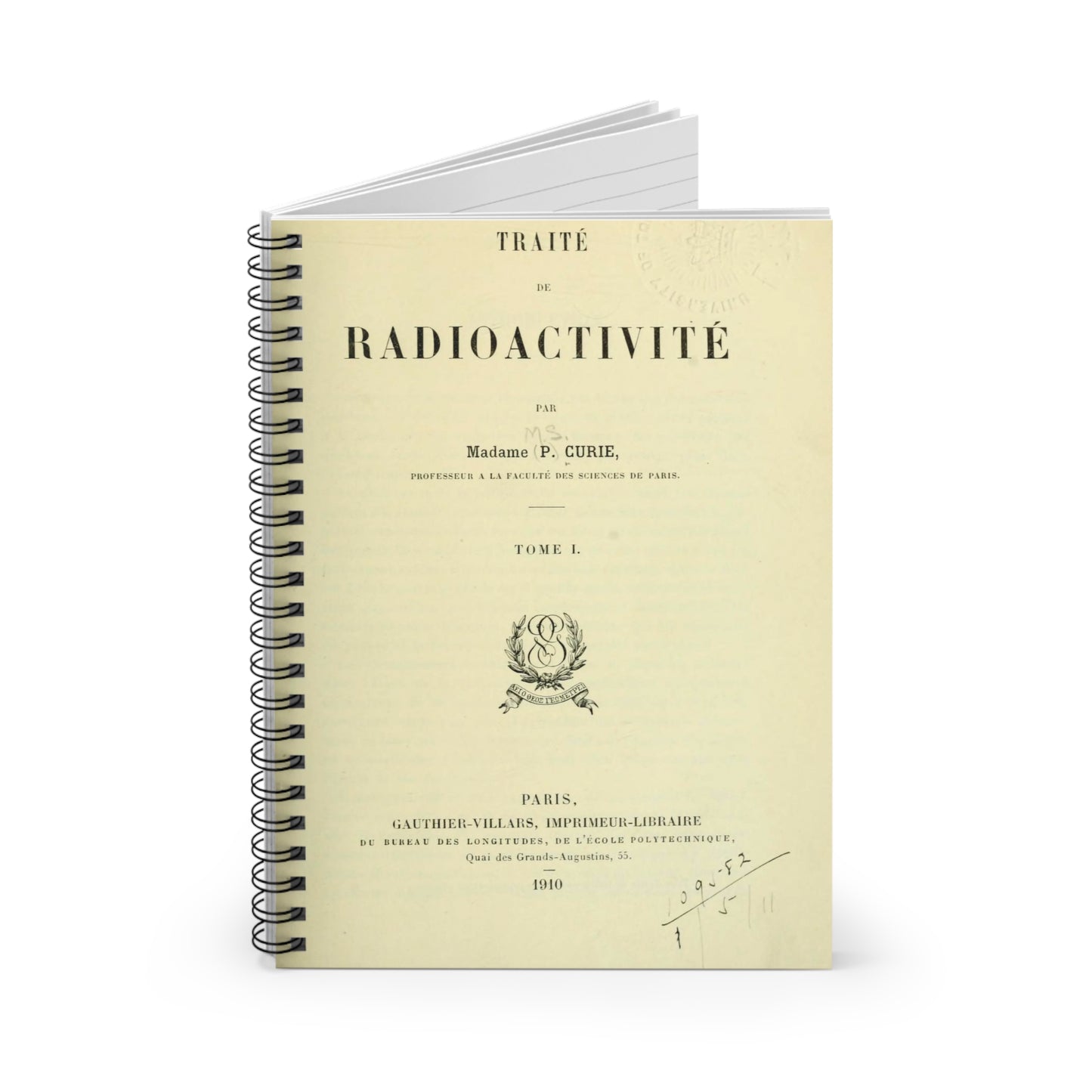 Marie Curie Radioactivity Paper Spiral Notebook