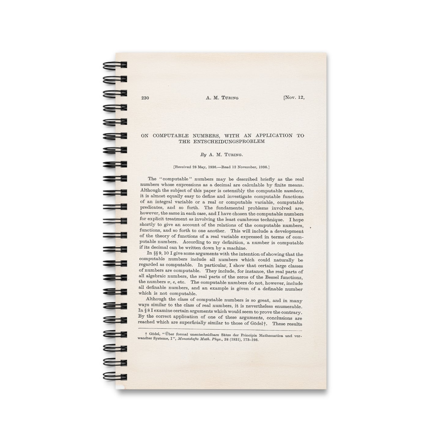 Turing's Computable Numbers Spiral Journal