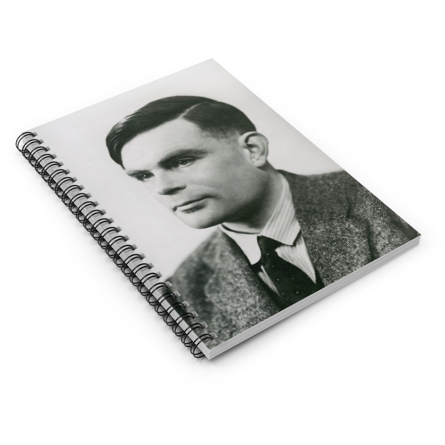 Alan Turing Portrait Spiral Notebook, Ruled Line