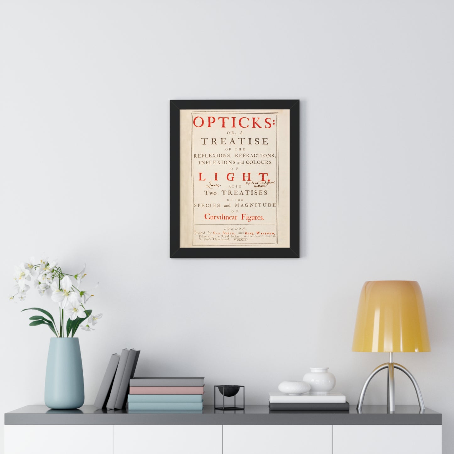 Newton's Opticks Framed Poster: Halley's Gift