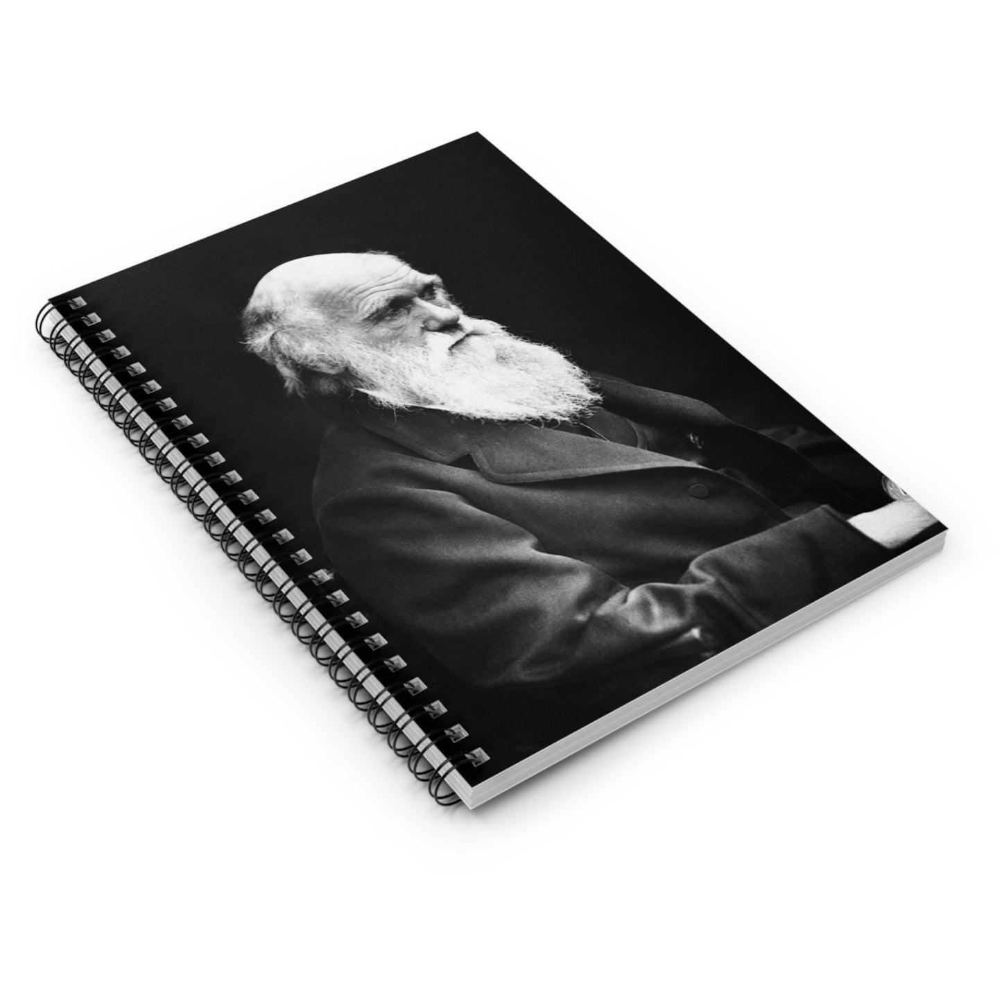 Charles Darwin Portrait Ruled Line Spiral Notebook