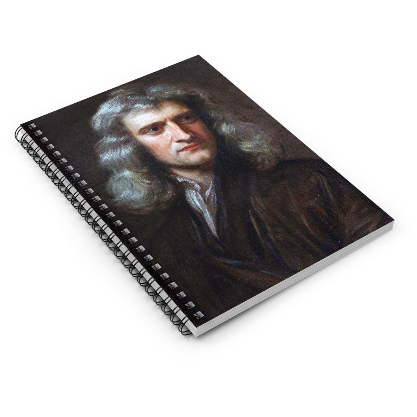 Isaac Newton Portrait Spiral Notebook - Ruled Line