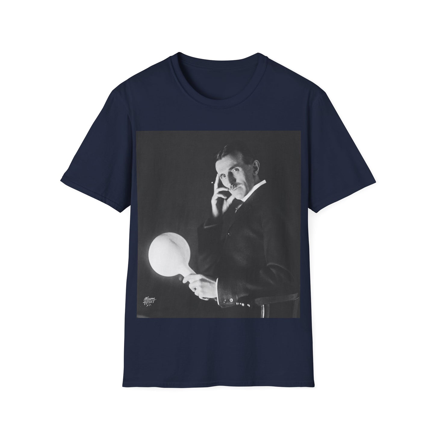 Nikola Tesla Portrait Softstyle Unisex T-Shirt