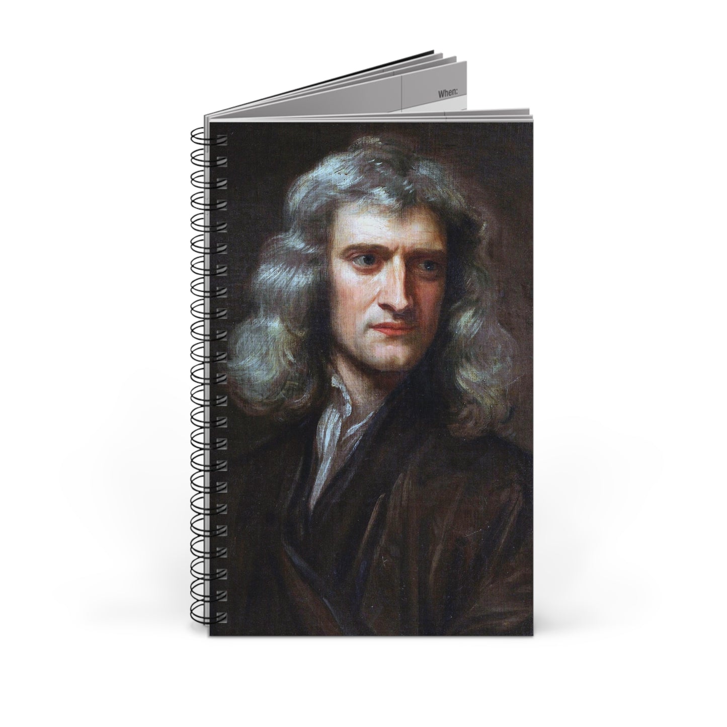 Isaac Newton Portrait Spiral Journal - Classic Design