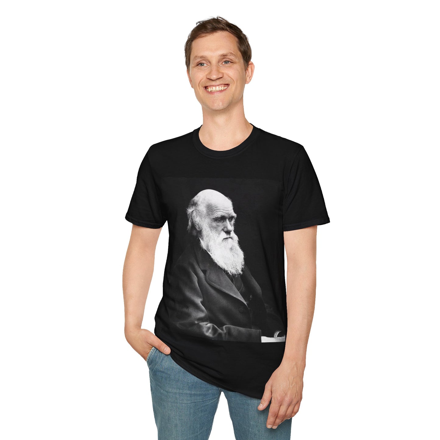 Charles Darwin Portrait - Softstyle Unisex T-Shirt