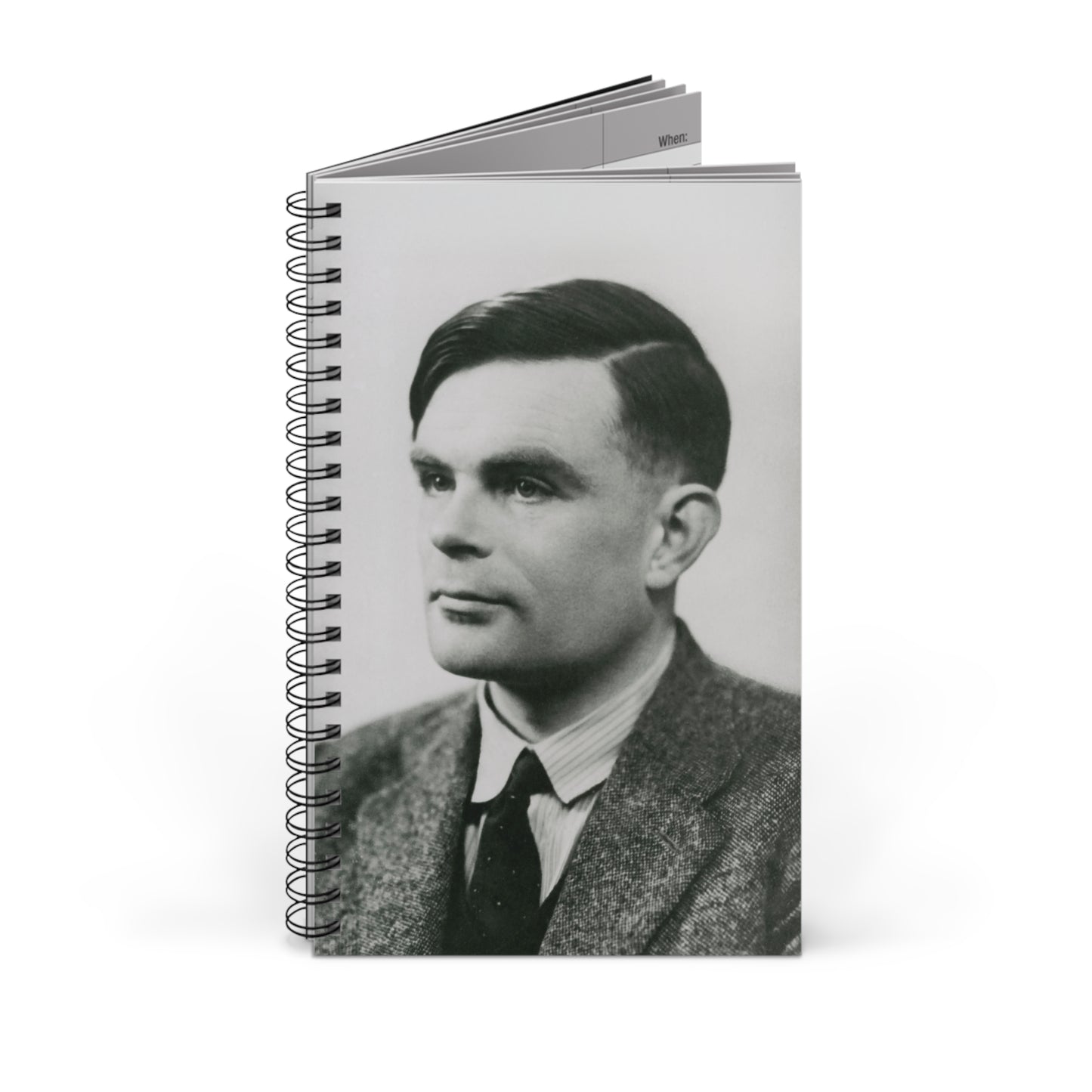 Alan Turing Portrait Spiral Journal