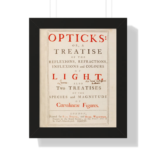 Newton's Opticks Framed Poster: Halley's Gift