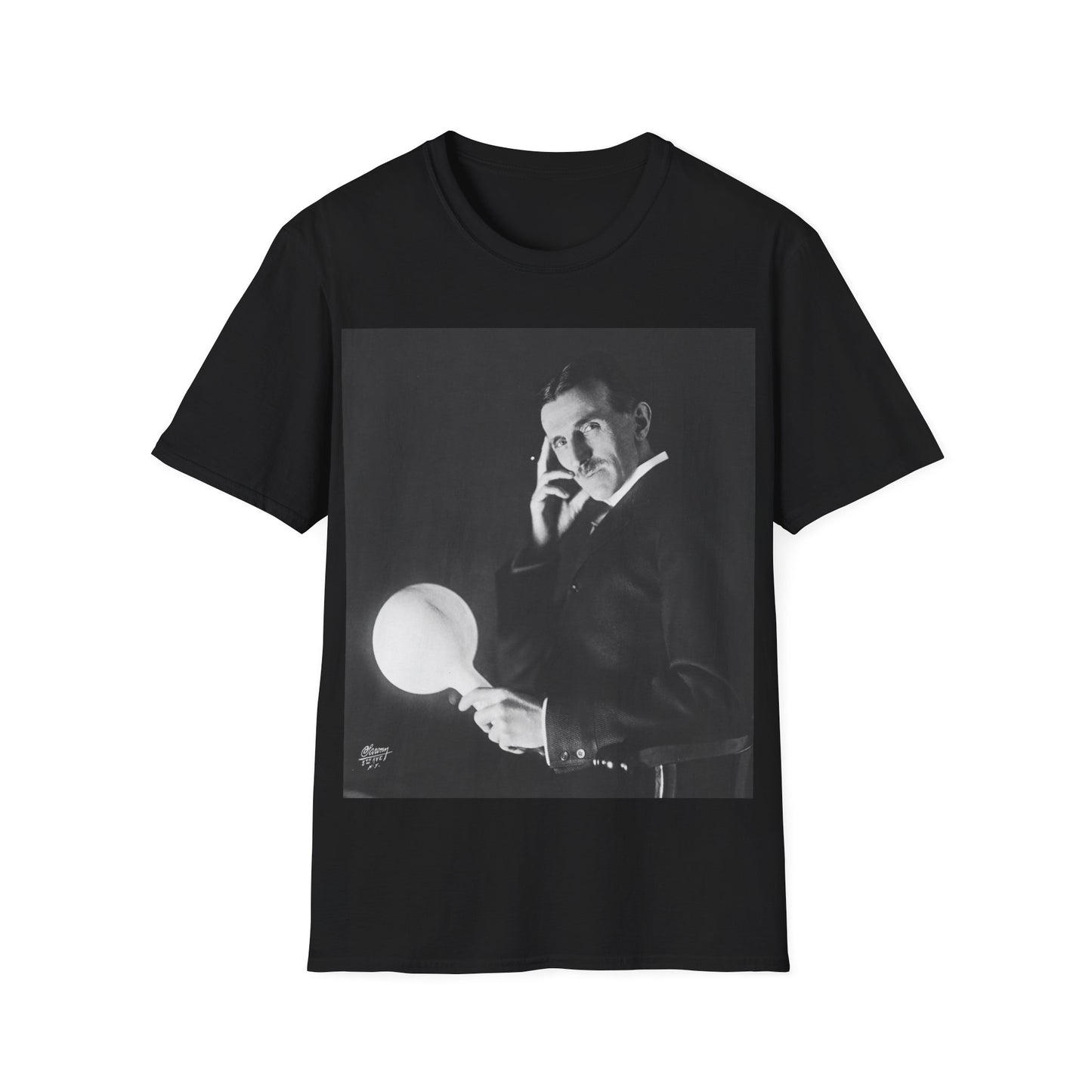 Nikola Tesla Portrait Softstyle Unisex T-Shirt