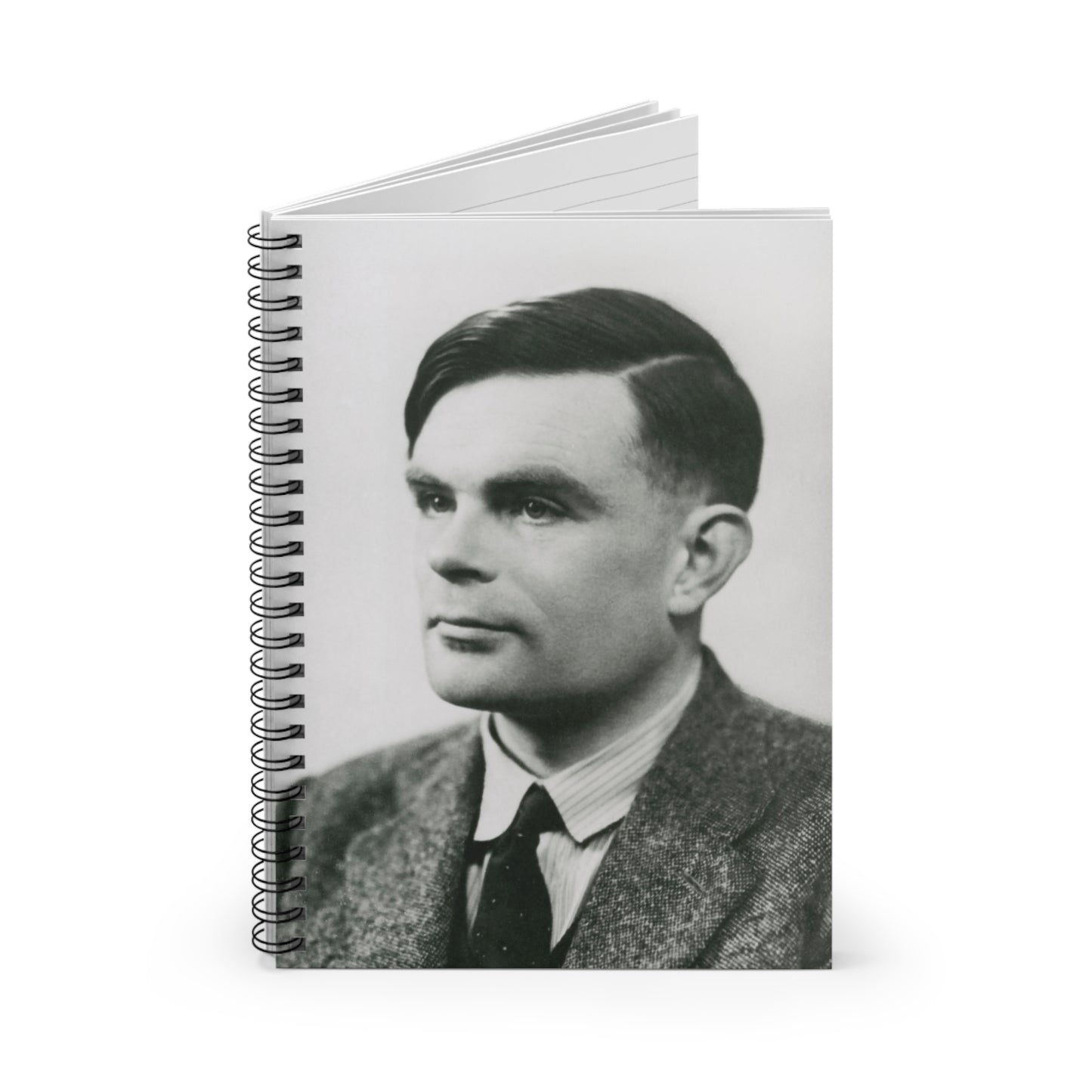 Alan Turing Portrait Spiral Notebook, Ruled Line